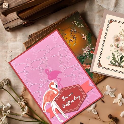 Arbuya Flamingo Birds Plastic Embossing Folders for Card Making Scrapbooking Pages Paper Crafting Clay Decoration in Saudi Arabia
