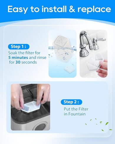24 Pack Cat Water Fountain Filters Compatible with Speedeer Wireless Cat Fountain Stainless Steel Filters 135oz/4L ZTI0506 Filter for Cats with Pre-Filter Sponges in Saudi Arabia