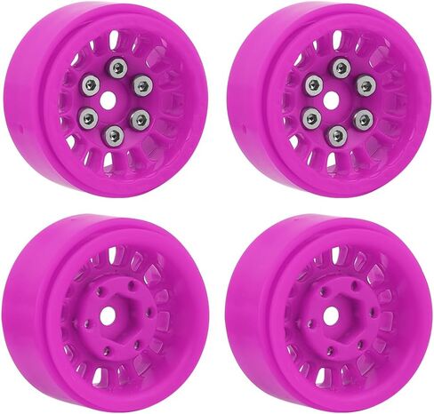 إطارات عجلات 1.0 بوصة من النايلون 4 قطع لعجلات Ascent-18 TRX4M SCX24 FCX24 1/24 1/18 RC الزاحف، (وردي) in Kuwait