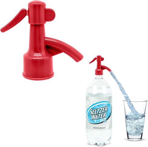 موزع زجاجات الصودا Fizz Saver لـ Seltzer وClub Soda رأس سيفون عتيق (أحمر) in Saudi Arabia