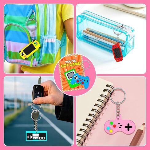 30pcs هدايا عيد الحب بطاقات للأطفال لعبة فيديو المفاتيح مع بطاقات عيد الحب سلاسل المفاتيح السائبة للأطفال عيد الحب الفصول الدراسية جوائز تبادل المدرسة لصبي فتاة الطلاب الصغار حزب لصالح الحقائب in Kuwait