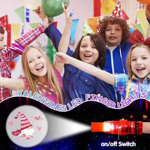 28 Pack Finger Lights Class Valentines Day Cards Gifts for Kids School Classroom Non Candy Bulk Valentines Day Treats Party Favors for Kids Boys Girls Valentines Exchange Gift Goodie Bags Stuffers in Saudi Arabia