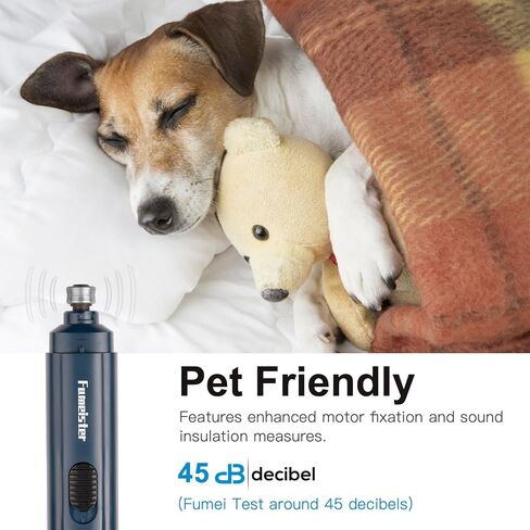Pet Nail Grinder for Dogs - Quiet 2-Speed Type-C Rechargeable Dog Nail Trimmer, Low Noise Paw Grooming for Dogs & Cats (Blue) in Saudi Arabia