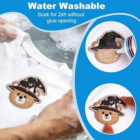 Fabric Glue Permanent 60 ML, Washable Clear Adhesive for Clothes, Iron on Patches, Rhinestones, Leather, Hats, Denim and Crafts, Quick Dry Waterproof No Sew Solution in Kuwait