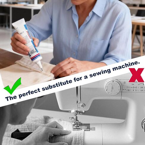 Fabric Glue Permanent 60 ML, Washable Clear Adhesive for Clothes, Iron on Patches, Rhinestones, Leather, Hats, Denim and Crafts, Quick Dry Waterproof No Sew Solution in Kuwait