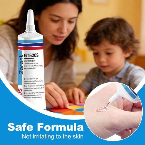 Fabric Glue Permanent 60 ML, Washable Clear Adhesive for Clothes, Iron on Patches, Rhinestones, Leather, Hats, Denim and Crafts, Quick Dry Waterproof No Sew Solution in Kuwait