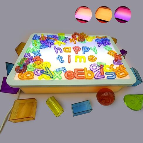 16" LED Light Table for Toddlers with 10 Brightness Levels & 3 Color Modes, Durable Portable Light Box for Kids Sensory Play, Tracing & Art, Fits IKEA Flisat Table, Ideal for Home & Classroom(Orange) in Saudi Arabia
