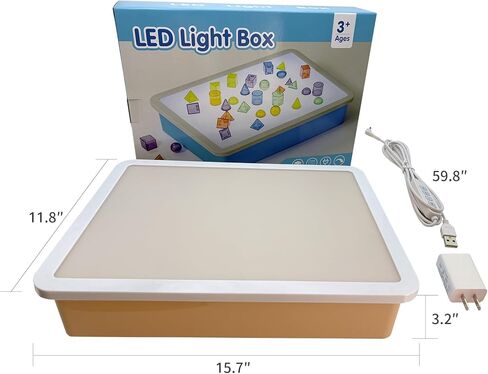 16" LED Light Table for Toddlers with 10 Brightness Levels & 3 Color Modes, Durable Portable Light Box for Kids Sensory Play, Tracing & Art, Fits IKEA Flisat Table, Ideal for Home & Classroom(Orange) in Saudi Arabia