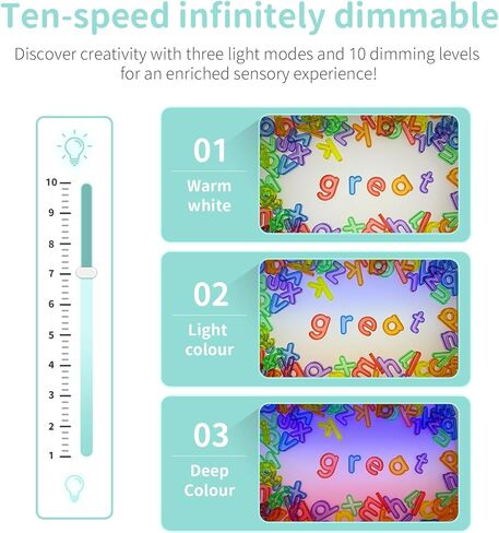 16" LED Light Table for Toddlers with 10 Brightness Levels & 3 Color Modes, Durable Portable Light Box for Kids Sensory Play, Tracing & Art, Fits IKEA Flisat Table, Ideal for Home & Classroom(Orange) in Saudi Arabia