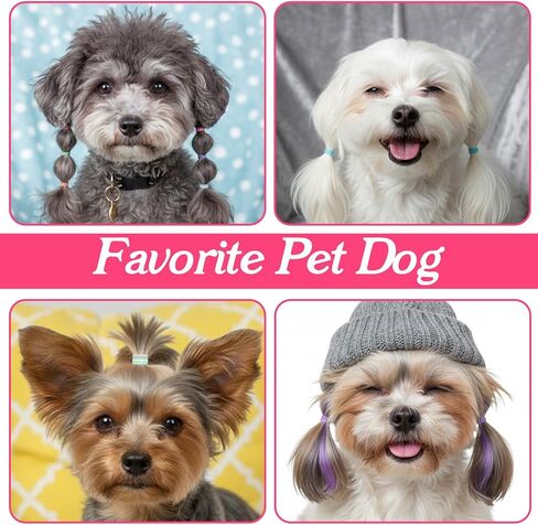 300 Pcs Dog Hair Ties, 1 Inch Nylon Seamless Hair Bands for Small Dog Puppy Girl, Yorkie, Knots, Ponytails, Mixedcolor in Kuwait