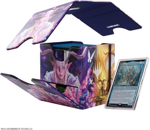 Gamegenic Magic: The Gathering Lorwyn Eclipsed Sidekick PRO 100+XL - تصميم Morcants Loyalist/Dawnhand Euologist، صندوق سطح قابل للتحويل، يحمل أكثر من 100 بطاقة مزدوجة الأكمام، شاشة عرض قائد التحميل الجانبي in Kuwait