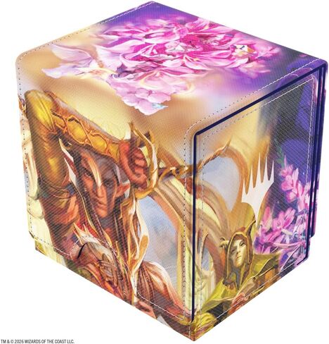 Gamegenic Magic: The Gathering Lorwyn Eclipsed Sidekick PRO 100+XL - تصميم Morcants Loyalist/Dawnhand Euologist، صندوق سطح قابل للتحويل، يحمل أكثر من 100 بطاقة مزدوجة الأكمام، شاشة عرض قائد التحميل الجانبي in Kuwait