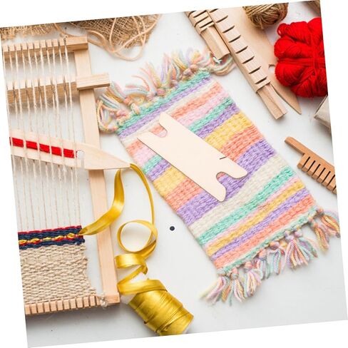 LALAFINA Wooden Weaving Shuttle 10Pcs Set Craft Tool for DIY Knitting and Handmade Weaving Projects Compact 3.11 Inch Loom Accessory for Arts and Crafts in Saudi Arabia