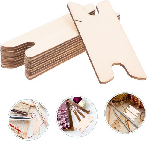 LALAFINA Wooden Weaving Shuttle 10Pcs Set Craft Tool for DIY Knitting and Handmade Weaving Projects Compact 3.11 Inch Loom Accessory for Arts and Crafts in Saudi Arabia