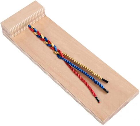 Ipetboom Kids Hair Braiding Tool Wooden Braid Practice Board Early Educational Toy for Fine Motor Skills Development and Hand-Eye Coordination 11.81X3.74X1.57In in Kuwait