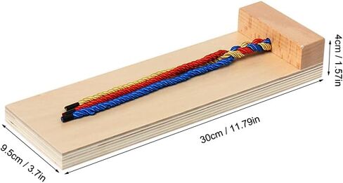 Ipetboom Kids Hair Braiding Tool Wooden Braid Practice Board Early Educational Toy for Fine Motor Skills Development and Hand-Eye Coordination 11.81X3.74X1.57In in Kuwait
