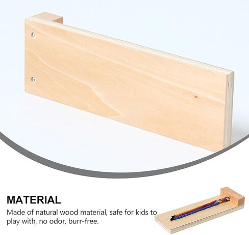 Ipetboom Kids Hair Braiding Tool Wooden Braid Practice Board Early Educational Toy for Fine Motor Skills Development and Hand-Eye Coordination 11.81X3.74X1.57In in Kuwait