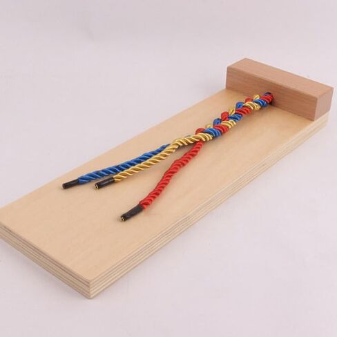 Ipetboom Kids Hair Braiding Tool Wooden Braid Practice Board Early Educational Toy for Fine Motor Skills Development and Hand-Eye Coordination 11.81X3.74X1.57In in Kuwait