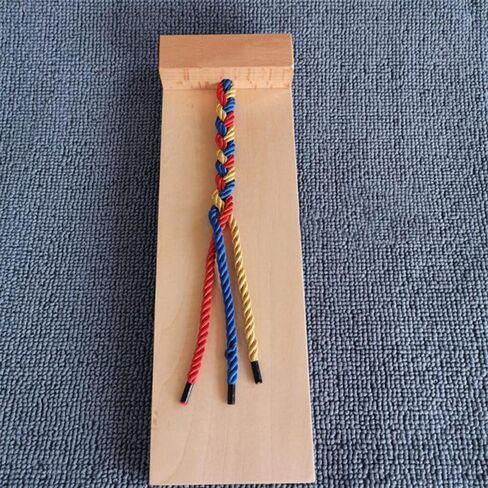 Ipetboom Kids Hair Braiding Tool Wooden Braid Practice Board Early Educational Toy for Fine Motor Skills Development and Hand-Eye Coordination 11.81X3.74X1.57In in Kuwait