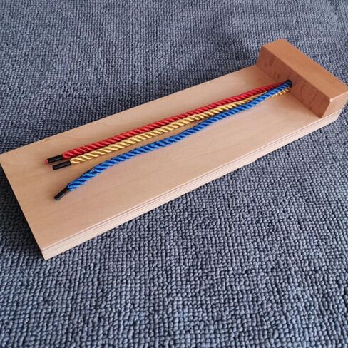 Ipetboom Kids Hair Braiding Tool Wooden Braid Practice Board Early Educational Toy for Fine Motor Skills Development and Hand-Eye Coordination 11.81X3.74X1.57In in Kuwait