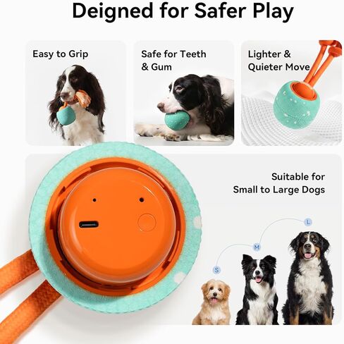 لعبة ذكية تفاعلية للكلاب، كرة شريرة رولي، تتحرك تلقائيًا، ارتداد، دوار، مادة E-TPU، كرة كلب تفاعلية نشطة متدحرجة للكلاب المتوسطة والكبيرة in Kuwait