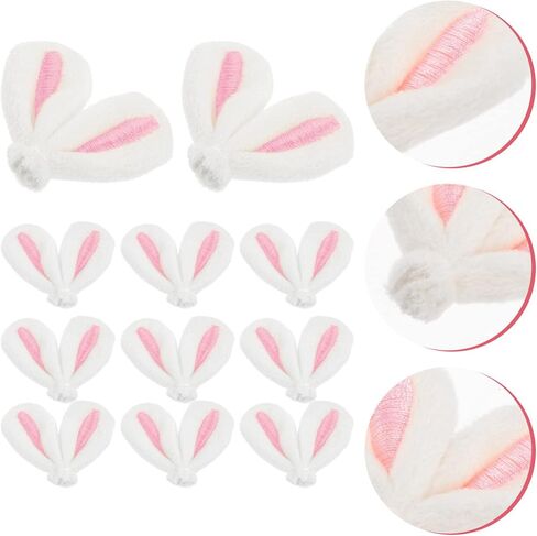 Ciieeo 20pcs Bunny Ear Ornament Mini Easter Rabbit Ear DIY Felt Animal Ears Accessory for Craft Hair Clips Charm Stuffed Animal Doll Decoration for Jewelry Making Pink in Saudi Arabia