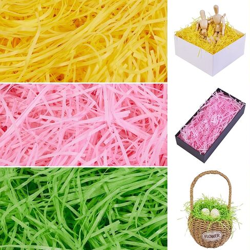 JOYIN Crinkle Cute Recyclable Paper Shred Filler(Pink, Yellow and Green) for Gift Wrapping, Basket Filling, Party Decoration, Basket Grass Stuffers 280g (10 oz.) in Saudi Arabia