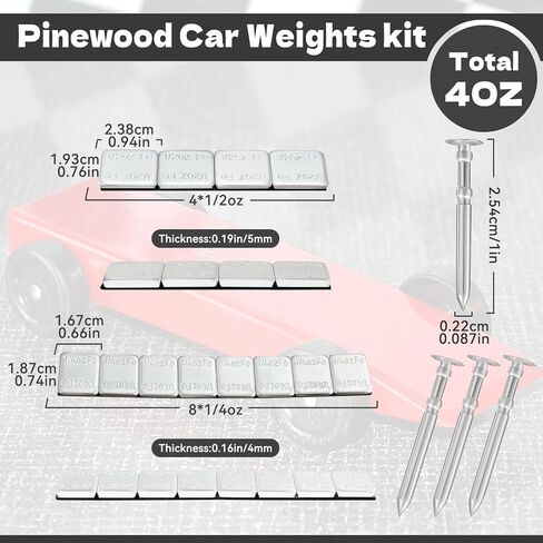 مجموعة محاور السيارة من pinedash pro - 4oz 12 قطعة بمقاسين من أوزان خشب الصنوبر و4 قطع محاور سيارة ديربي لمجموعة سيارة ديربي أوزان خشب الصنوبر مجموعة أوزان ديربي للعجلات وسرعة المحاور in Saudi Arabia