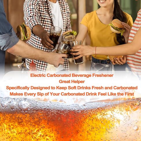 Fizz Keeper Pump USB Charging Includes 2 Reusable Cap to Keep Carbonated Beverages More Bubbly and Fizzy, Fits Standard Carbonated Beverage Cap (White) in Saudi Arabia