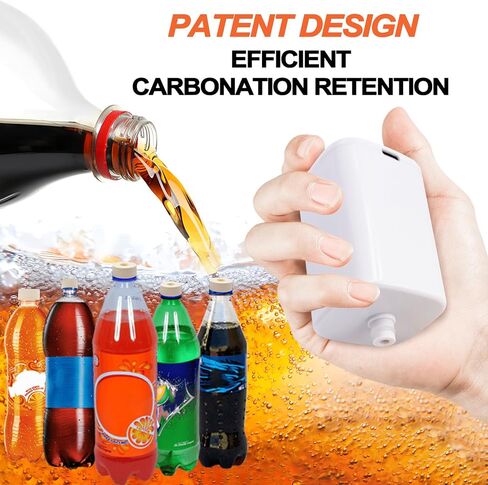 Fizz Keeper Pump USB Charging Includes 2 Reusable Cap to Keep Carbonated Beverages More Bubbly and Fizzy, Fits Standard Carbonated Beverage Cap (White) in Saudi Arabia
