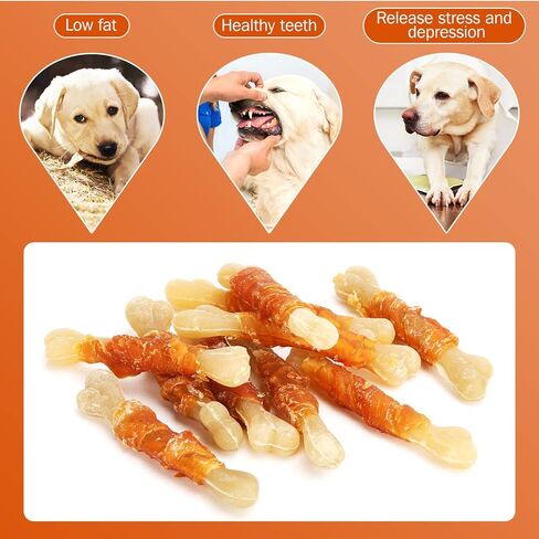 UrbanX HealthyBones Rawhide Free Healthy Foods for Sealyham Terrier and Other Small Terrier Dogs, Chicken Wrapped Bone Sticks Dog Foods, Soft Chewy Foods for Training Rewards, 28 Count in Kuwait