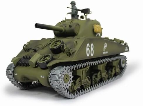 Henglong 1:16 US M4A3 Sherman RC Main Battle Tank, 2.4Ghz Remote Control Metal Tank for Adults Model Toy (Professional Version) in Saudi Arabia