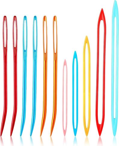11 PCS Yarn Needle, Large Eye Tapestry Needle Assorted Crochet Needles Multi Sizes Darning Needles for Thick Yarn Knitting Finishing, Plastic & Metal in Kuwait