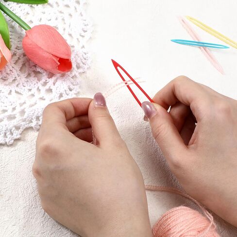 11 PCS Yarn Needle, Large Eye Tapestry Needle Assorted Crochet Needles Multi Sizes Darning Needles for Thick Yarn Knitting Finishing, Plastic & Metal in Kuwait