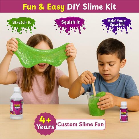 مجموعة صنع السلايم DIY للأطفال بعمر 4 سنوات فما فوق، 10+ بريق، معطرة، أنشطة سلايم الزبدة، وحيد القرن، ديناصور، حورية البحر، أفضل مجموعة سلايم للأولاد والبنات، دليل التعليمات والمقتنيات، مثالية للهدايا in Kuwait