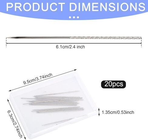 20pcs Large Snag Repair Tool, 2.4 inch/6.1cm Sweater Snag Nab Needlepoint Repair Accessories for Knitted Fabric Clothing and Woven Garments (0.8mm/0.03 Inch Thickness) in Kuwait