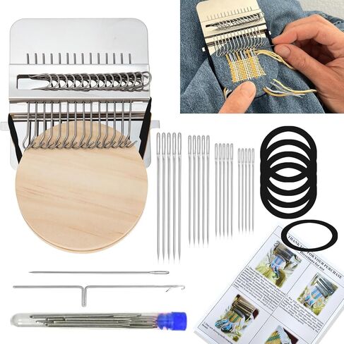 New Knit Patch Kit-Knits Patchs Mending 2.0 Kits, Worn Spots, Mini Portable Patch Set for Beginners and Craft Enthusiasts, and Stubborn Stains Into Beautiful.(14 Hooks) in Kuwait