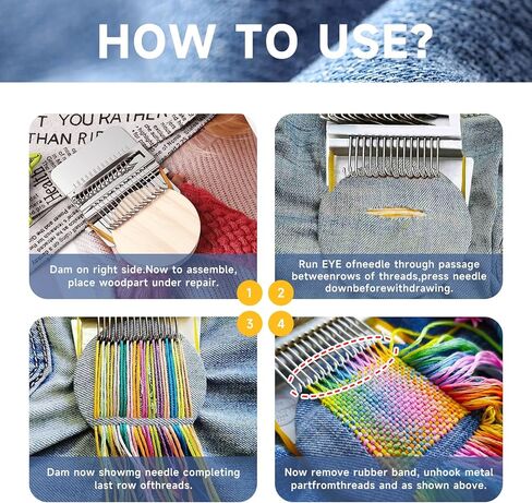 New Knit Patch Kit-Knits Patchs Mending 2.0 Kits, Worn Spots, Mini Portable Patch Set for Beginners and Craft Enthusiasts, and Stubborn Stains Into Beautiful.(14 Hooks) in Kuwait