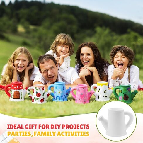 6 مجموعات من remerry مقاس 4.3 بوصة من الأواني الخزفية النضرة للرسم DIY يمكن سقي المزهرية مجموعات الحرف اليدوية أواني النباتات الخزفية لطلاء أواني الزهور القابلة للطلاء مع لوحة الفرشاة لنشاط الفصول الدراسية العائلية in Kuwait