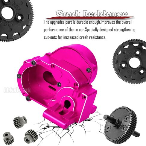 علبة تروس علبة نقل الحركة RC مع جزء ترقيات تروس Spur لـ 1/10 Slash/Rustler/Stampede/Bandit 2WD (VXL) Drag Slash/Bigfoot، صندوق التروس الألومنيوم BRCatWPark يقفز لأعلى، استبدال #9495، وردي in Kuwait
