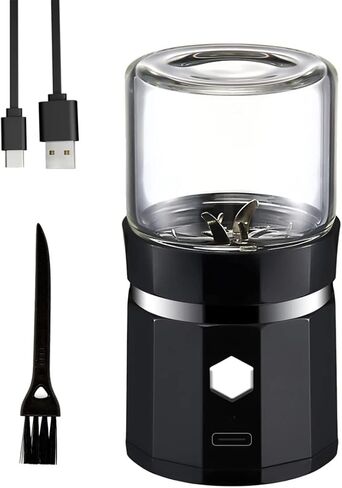 مطحنة كهربائية صغيرة محمولة، مطحنة الفانيليا، قابلة لإعادة الشحن عبر USB، مع فرشاة تنظيف لشاي إكليل الجبل in Kuwait
