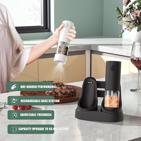 Rechargeable Cordless Electric Pepper and Salt Grinder Adjustable Coarseness Setting Cordless Kitchen Tool For Spices in Saudi Arabia