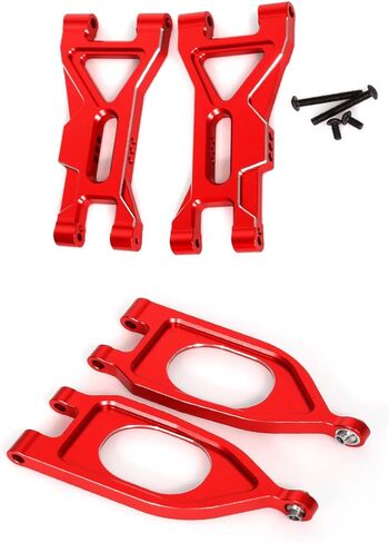 RC Swing Arm Kit for ARRMA 1/10 Gorgon 4X2 2WD Monster Truck Metal RC Front Lower&Upper Suspension Arm Upgrade Parts (Red) in Saudi Arabia