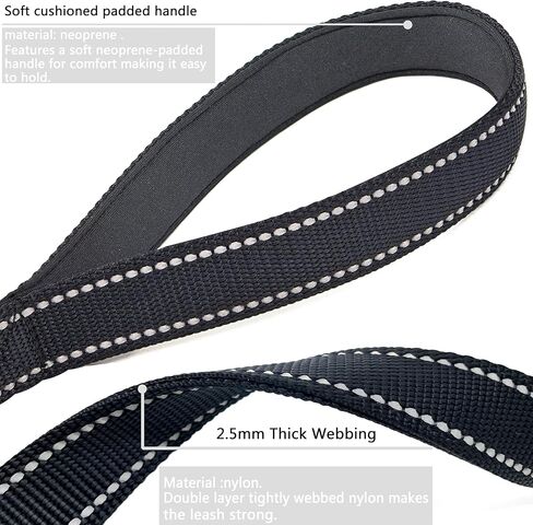 Short Dog Leash for Training, Heavy Duty Traffic Leashes for Safety Control Behavior Correction Hiking Backup for Large, Medium Dogs,Padded Handle,Black in Saudi Arabia