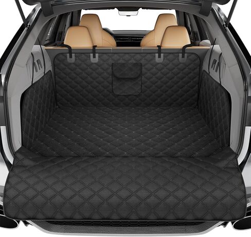 Simple Trending SUV Cargo Liner for Dogs, Waterproof Dog Car Seat Cover Mat for SUVs Sedans Vans, Universal Fit Pet Trunk Cover with Non-Slip Bumper Flap Protector, Black in Saudi Arabia