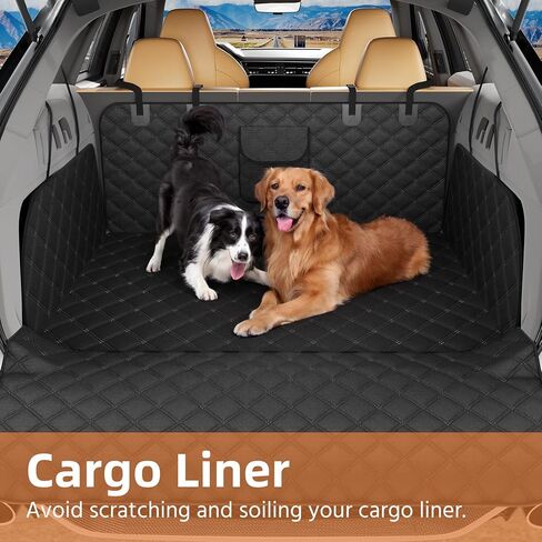 Simple Trending SUV Cargo Liner for Dogs, Waterproof Dog Car Seat Cover Mat for SUVs Sedans Vans, Universal Fit Pet Trunk Cover with Non-Slip Bumper Flap Protector, Black in Saudi Arabia