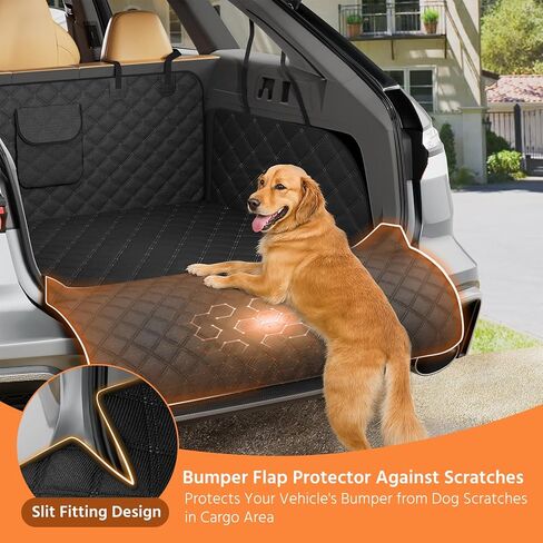 Simple Trending SUV Cargo Liner for Dogs, Waterproof Dog Car Seat Cover Mat for SUVs Sedans Vans, Universal Fit Pet Trunk Cover with Non-Slip Bumper Flap Protector, Black in Saudi Arabia