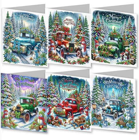 مجموعة بطاقات التهنئة الماسية لعيد الميلاد DIY، 5D DIY Diamond Art Painting بطاقة تهنئة بنمط عيد الميلاد، مجموعات صنع بطاقات عيد الميلاد DIY لأصدقاء العائلة هدية مصنوعة يدويًا - #05-Elk in Saudi Arabia