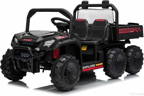 Hetoy 24V Ride on Toys, 2 Seater Dump Truck Car for Kids 4-8, 4WD Electric Tractor with Remote Control, Dump Bed, 3 Speed Modes, Music Player in Saudi Arabia