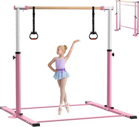 EL&IT·Wings Gymnastic Kip Bar,Horizontal Bar for Kids Girls Junior,3' to 5' Adjustable Height,Home Gym Equipment,Ideal for Indoor and Home Training,300lbs Weight Capacity in Kuwait